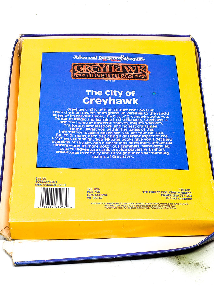 AD&D THE CITY OF GREYHAWK BOXED SET. FN CONDITION. – The Unreality Store