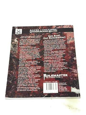 Rolemaster Races ROLEMASTER - UNDERGROUND RACES. FN CONDITION. – The Unreality Store