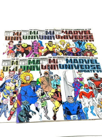 OFFICIAL HANDBOOK OF THE MARVEL UNIVERSE UPDATE '89 #1-8. COMPLETE SET ...