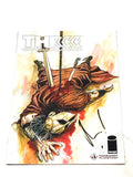 THREE #1. VARIANT COVER. SIGNED. NM CONDITION.