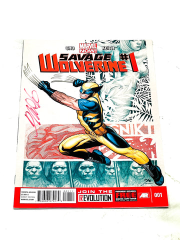 SAVAGE WOLVERINE #1. SIGNED. NM- CONDITION.